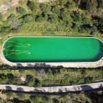 Drawing with floating pool tubes www.santiagomorilla.com