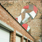 “Elsewhere” – recycled wood mural by Belgian artist Stefaan De Croock (aka Strook).
